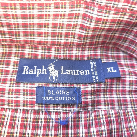 Ralph Lauren Blaire Shirt XL Long Sleeve Red Check Button Down Pony Cotton - Picture 4 of 8